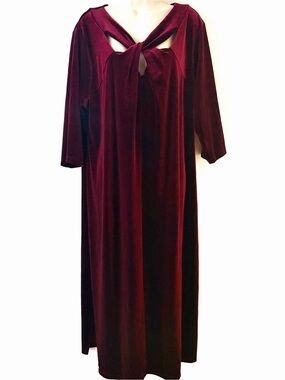 Attitudes by Renee Wine Velvet Maxi Dress